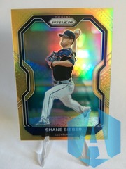 2021 Panini America Prizm Shane Bieber #166 Gold 002/100 Cleveland